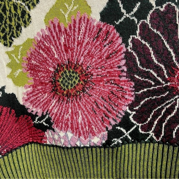 Didier Parakian Floral Multicolored Knit Poncho Sweater With Cowl Neckline O/S - Picture 10 of 13